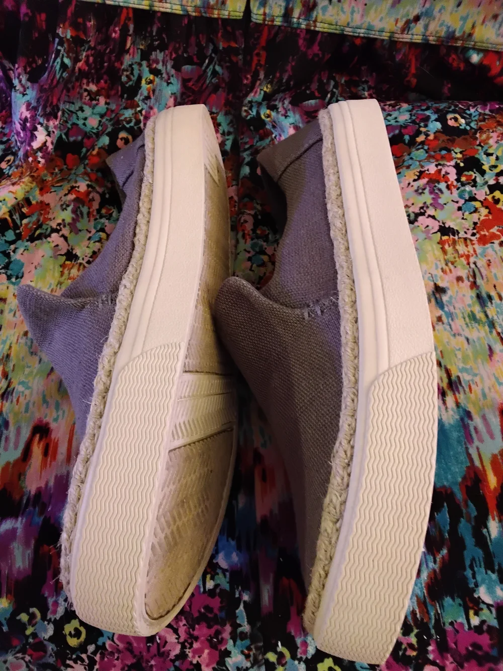 Toms Lavender Canvas Slip-On Espadrilles
